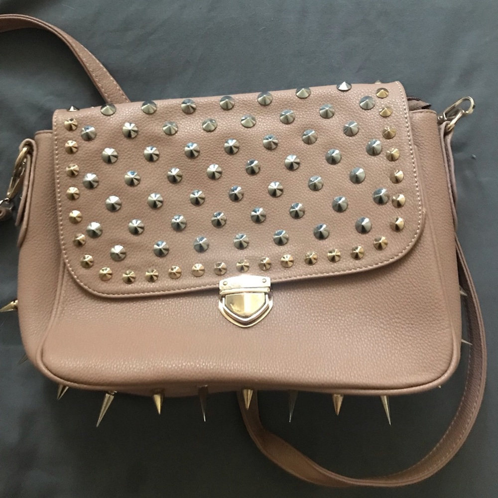Tan bag with spikes